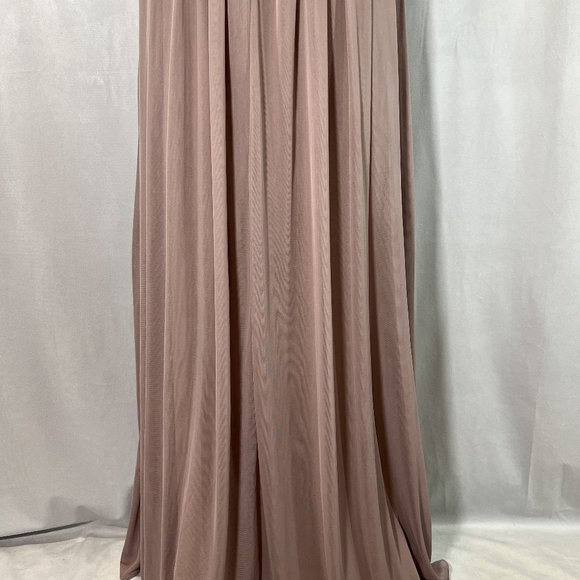 BIRDY GREY KIKO Mesh Mauve Halter Maxi Formal Dress Size Small - Picture 12 of 13